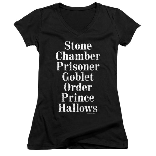 Harry Potter - Titles-junior V-neck - Black