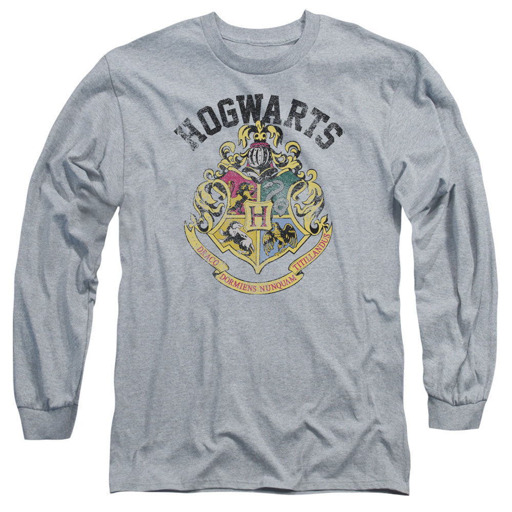Harry Potter - Hogwarts Crest - Long Sleeve Adult 18/1 - Athletic Heather T-shirt