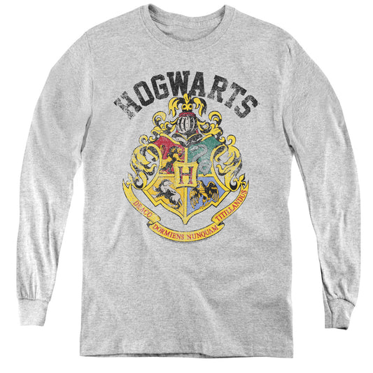 Harry Potter - Hogwarts Crest - Youth Long Sleeve Tee - Athletic Heather