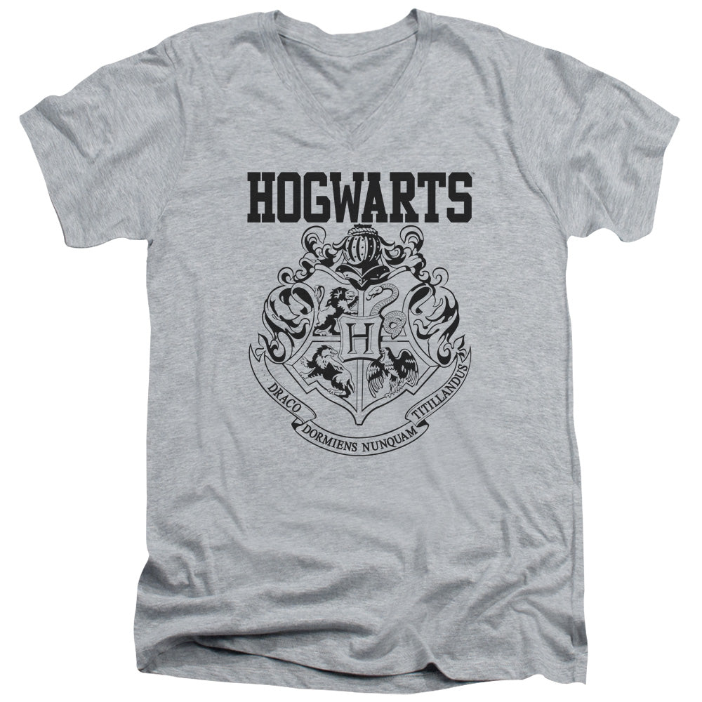 Harry Potter - Hogwarts Athletic - Short Sleeve Adult V-neck 30/1 - Athletic Heather T-shirt