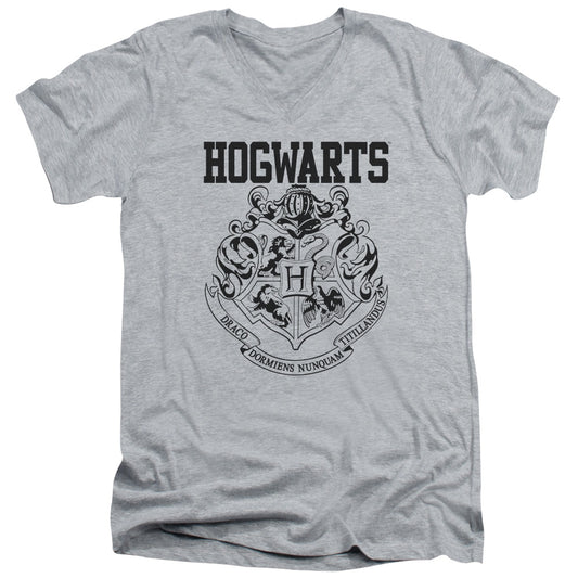 Harry Potter - Hogwarts Athletic - Short Sleeve Adult V-neck 30/1 - Athletic Heather T-shirt