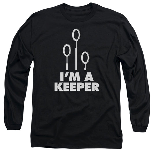 Harry Potter - Keeper - Long Sleeve Adult 18/1 - Black T-shirt