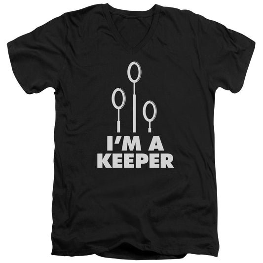 Harry Potter - Keeper - Short Sleeve Adult V-neck 30/1 - Black T-shirt