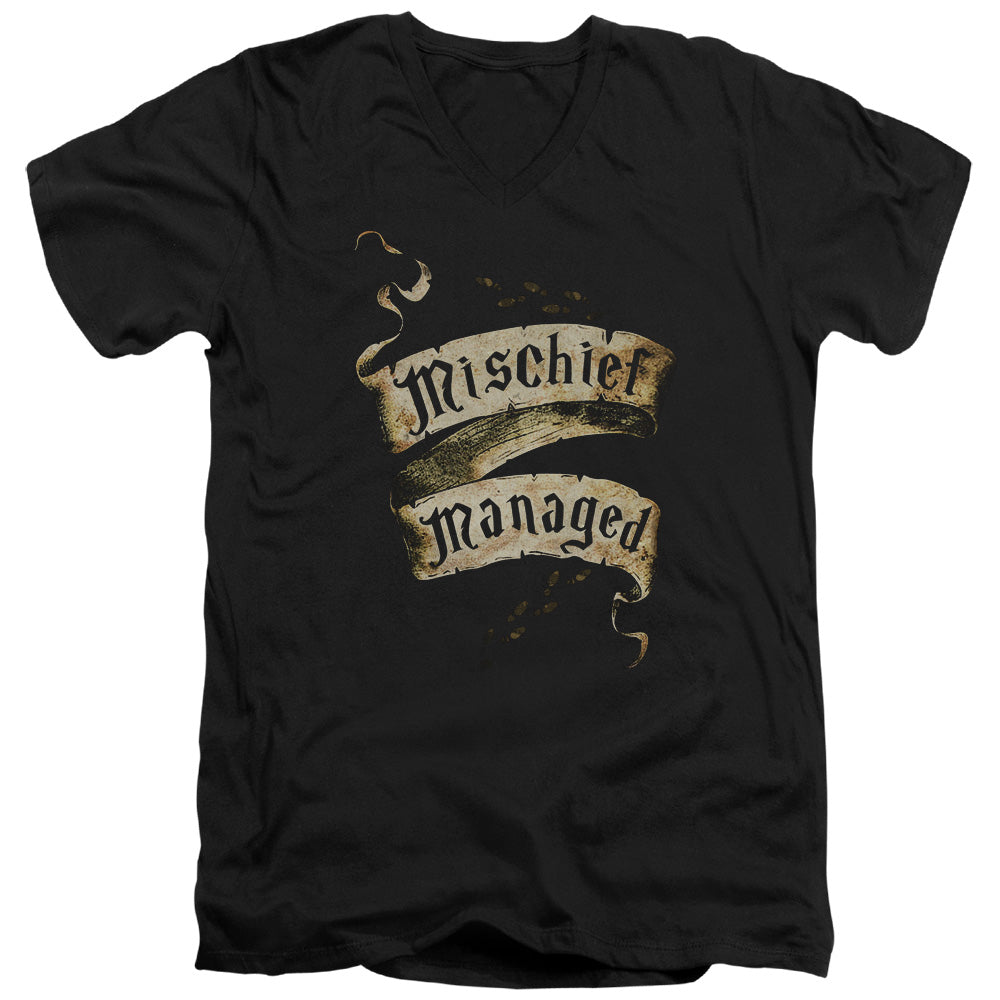 Harry Potter - Mischief Managed - Short Sleeve Adult V-neck 30/1 - Black T-shirt