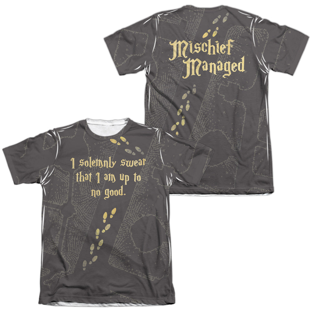 Harry Potter - Marauders Map (Front/back Print) - Adult Poly/cotton Short Sleeve Tee - White T-shirt