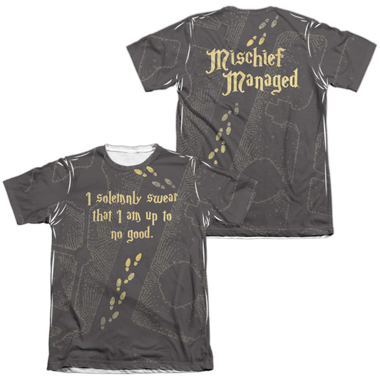 Harry Potter - Marauders Map (Front/back Print) - Adult Poly/cotton Short Sleeve Tee - White T-shirt