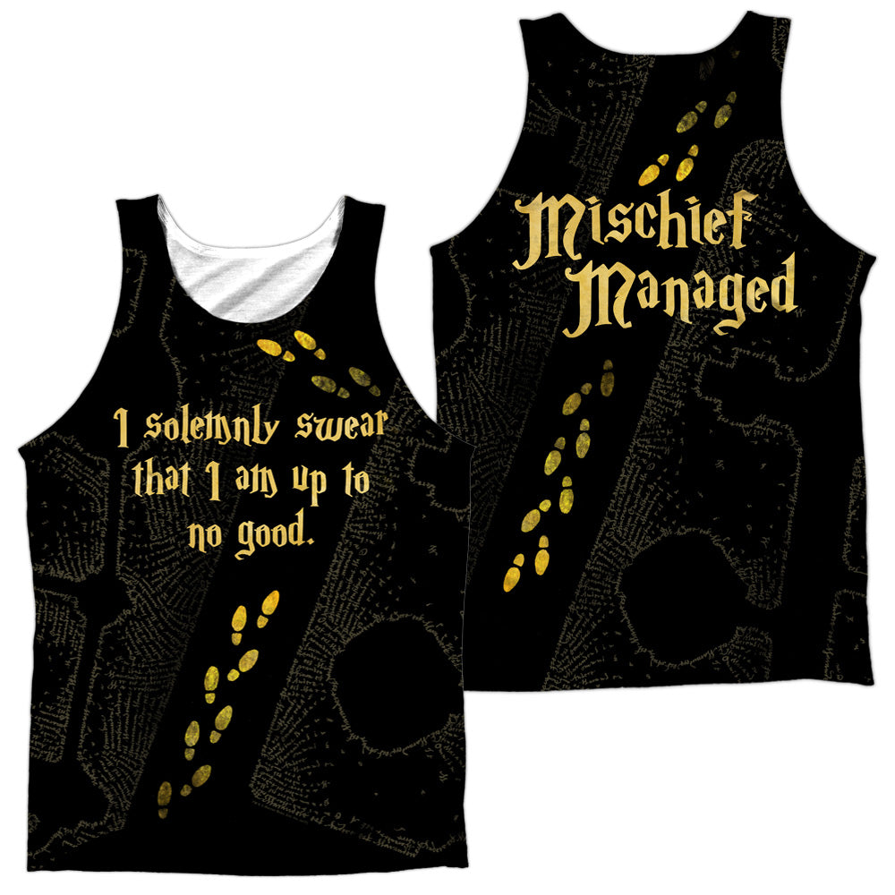 Harry Potter - Marauders Map (Front/back Print) - Adult Poly Tank Top - White