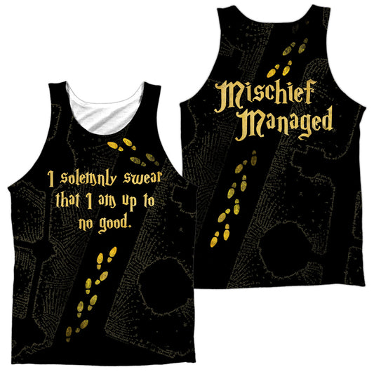 Harry Potter - Marauders Map (Front/back Print) - Adult Poly Tank Top - White