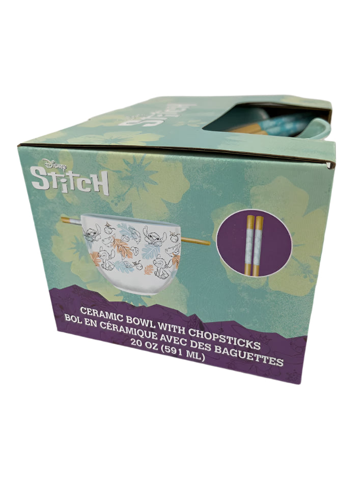 Lilo & Stitch Sketch Ramen Bowl with Chopsticks