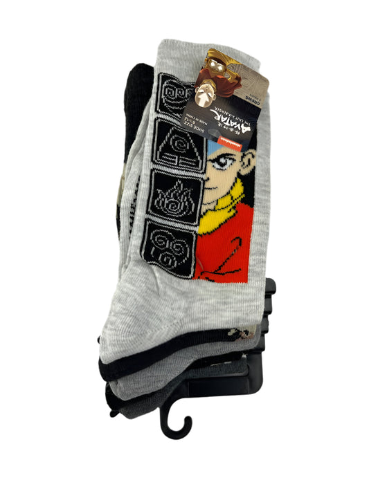 Avatar the Last Airbender Gray Crew Socks 5-Pack