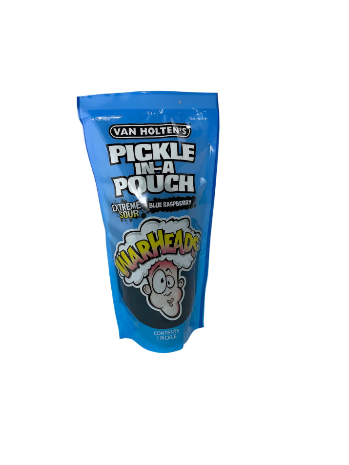 Warheads Pickle in a Pouch Blue Raspberry