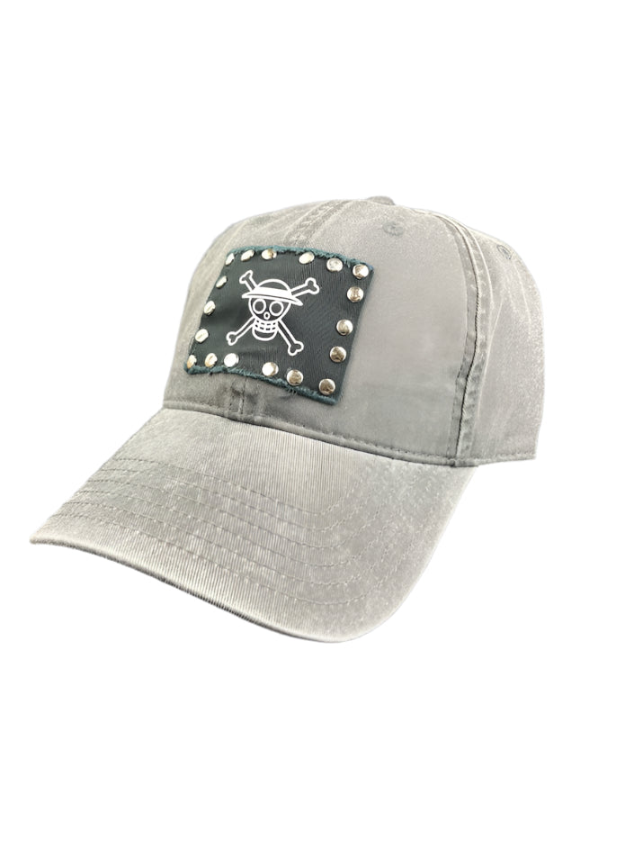 One Piece Straw Hat Fray Patch Cap
