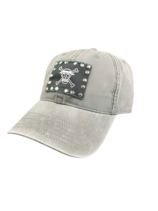 One Piece Straw Hat Fray Patch Cap