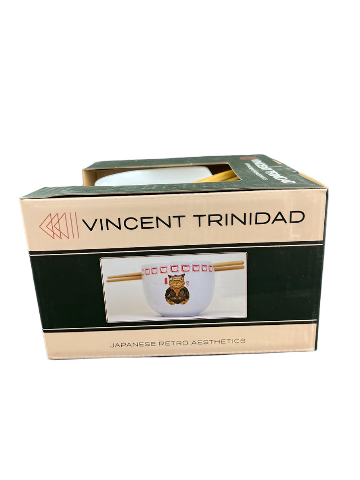 Vincent Trinidad Retro Japanese Ramen Bowl - Cat