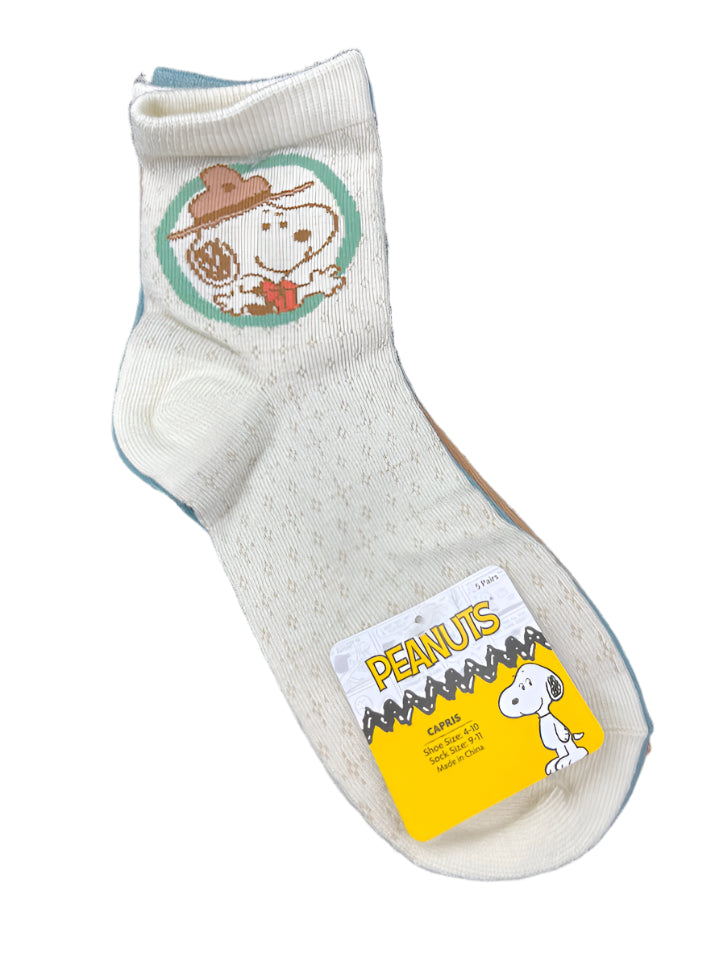 Peanuts Snoopy Camp Quarter Crew Socks 5-Pack
