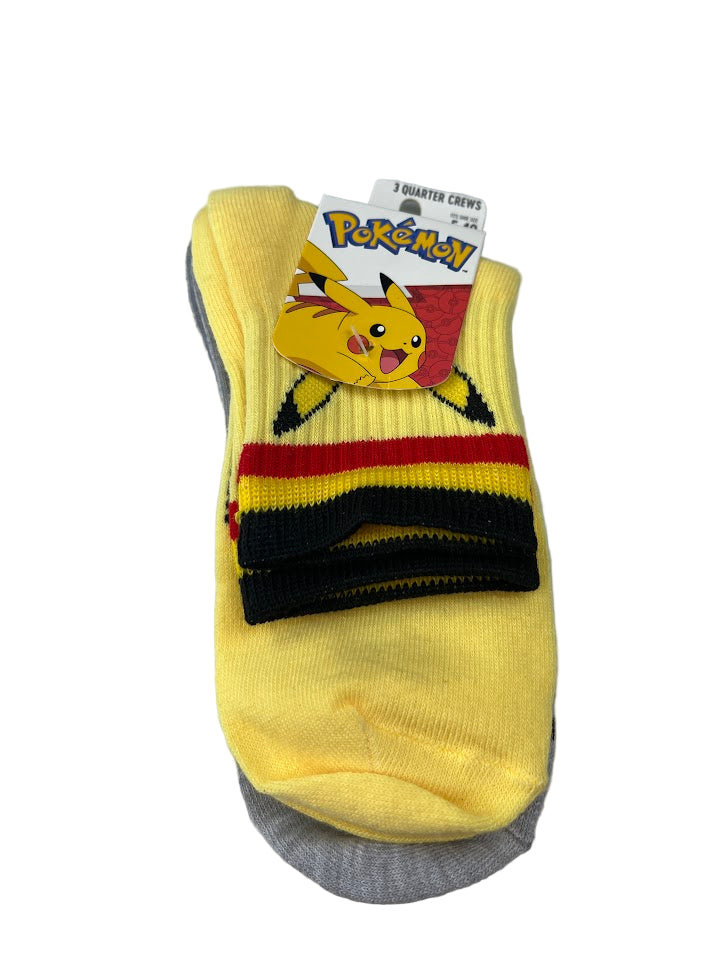 Pokemon Electric Crew Socks 3-Pack