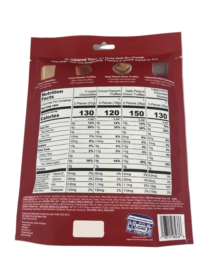 Chocolate Yums of the World Snack Bag