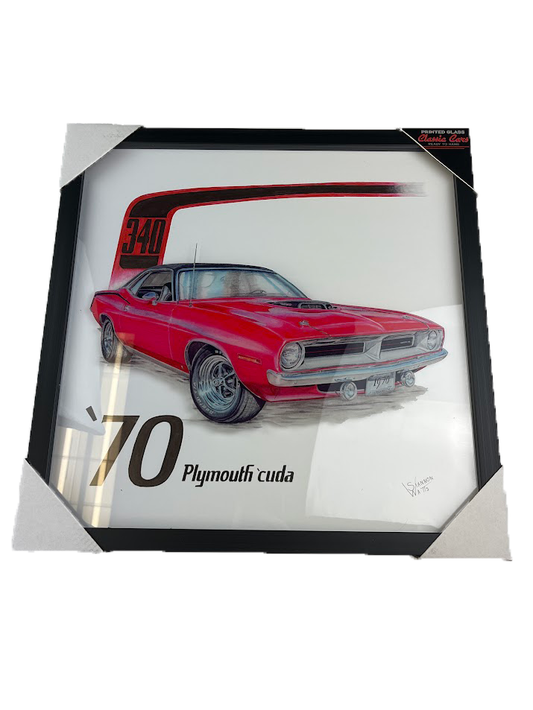 Plymouth Cuda Glass Print Wall Art