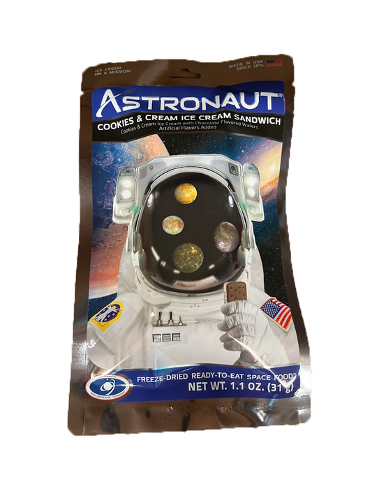 Astronaut Cookies and Cream Ice Cream Sandwich