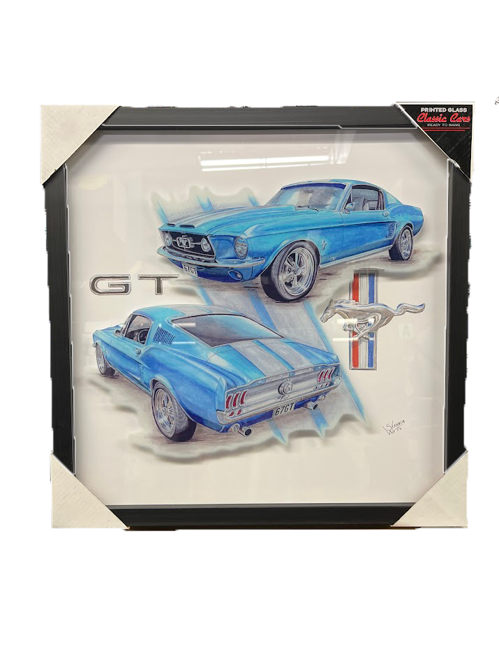 GT Mustang Glass Print Wall Decor