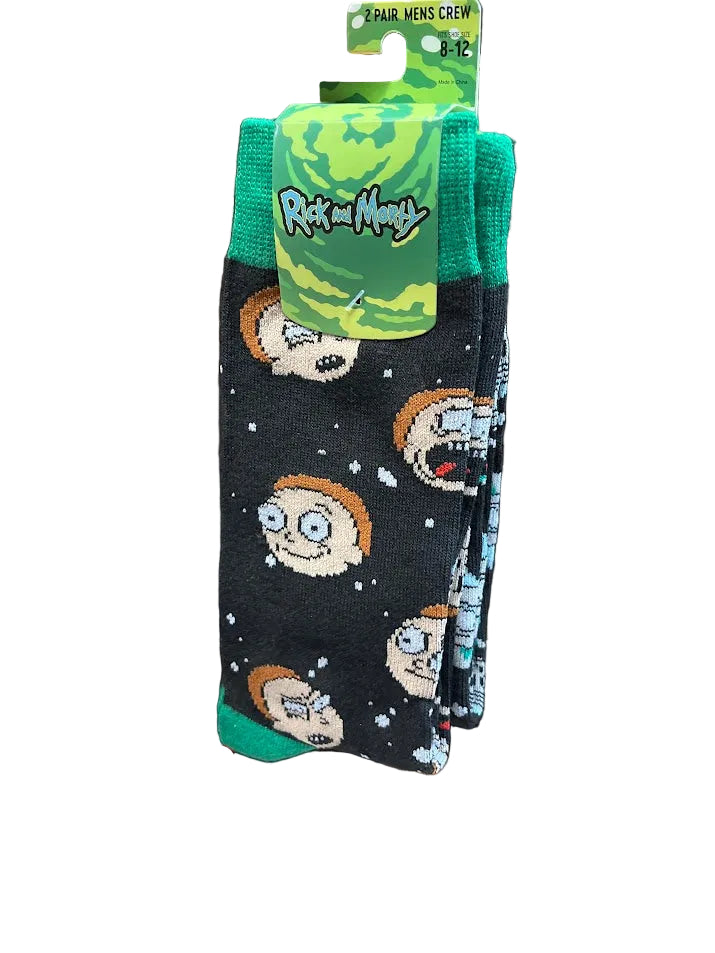 Rick and Morty Space Faces Socks 2-Pack