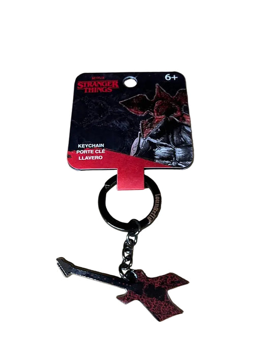 Stranger Things Eddie Guitar Metal Keychain