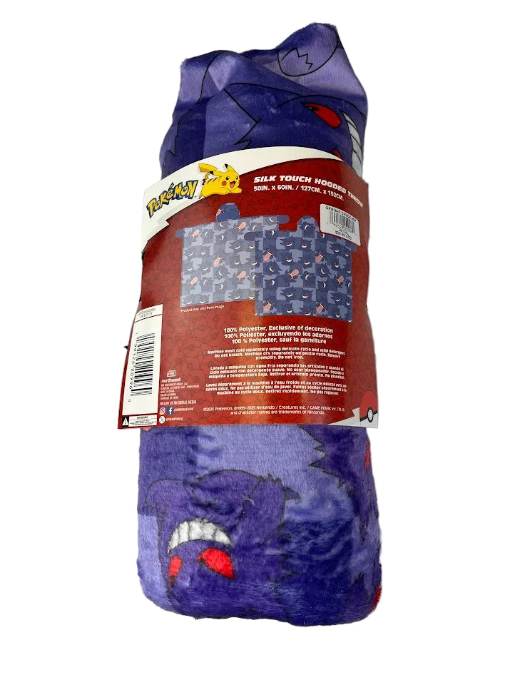 Gengar Checkered All Over Print Hooded Blanket