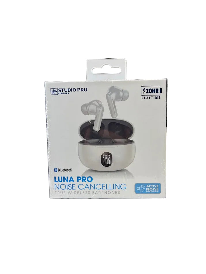 Luna Pro Noise Cancelling True Wireless Earphones - White