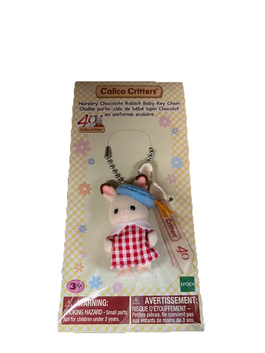 Calico Critters Nursery Chocolate Rabbit Baby Keychain