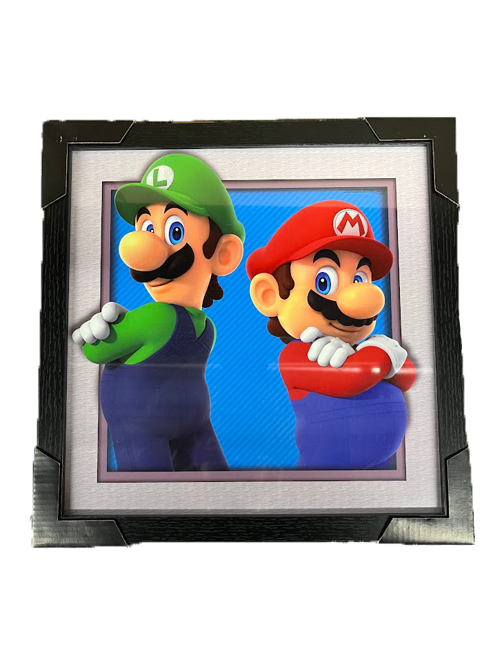 Mario Brothers Square Framed Print