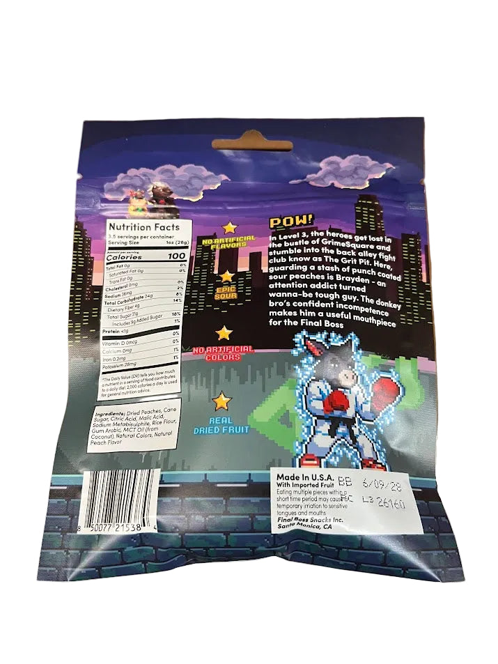 Final Boss Sour Punch Out Peaches Level 3 Candy