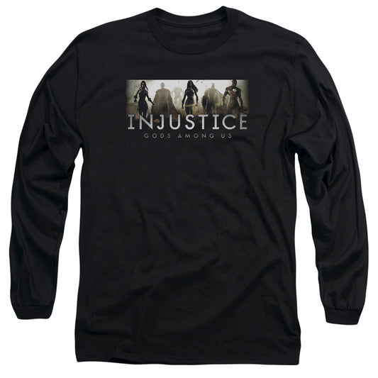 Injustice Gods Among Us - Logo - Long Sleeve Adult 18/1 - Black T-shirt