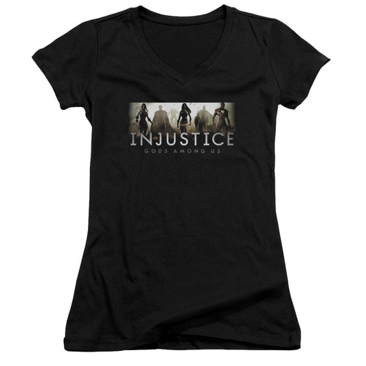 Injustice Gods Among Us Logo - Junior V-neck - Black