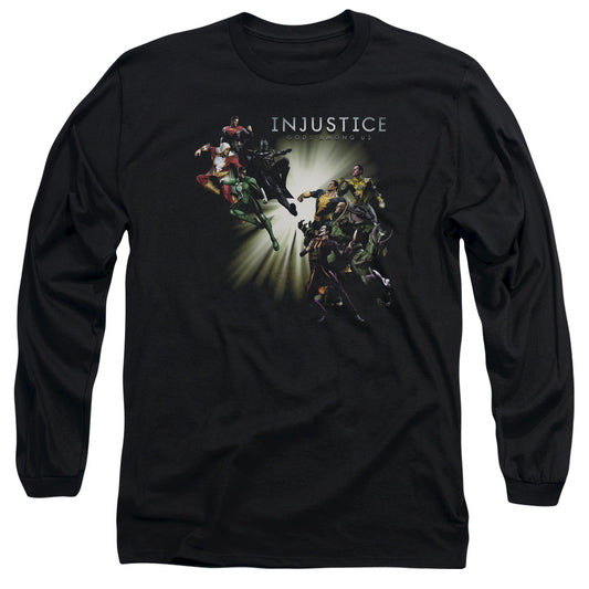 Injustice Gods Among Us - Good Vs Evil - Long Sleeve Adult 18/1 - Black T-shirt