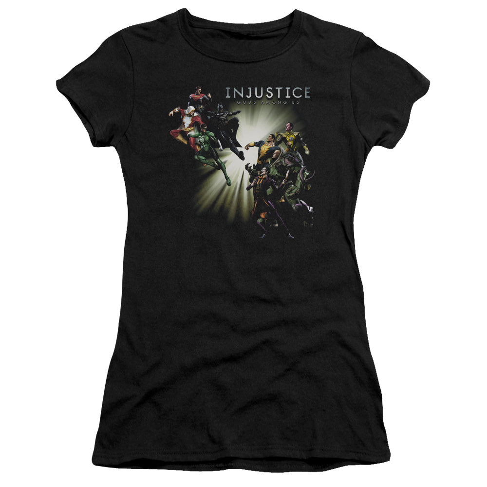 Injustice Gods Among Us - Good Vs Evil - Short Sleeve Junior Sheer - Black T-shirt