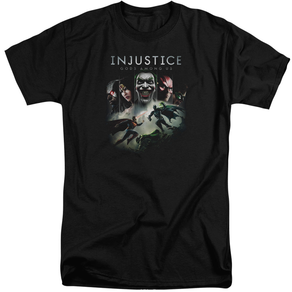 Injustice Gods Among Us - Key Art - Short Sleeve Adult Tall - Black T-shirt