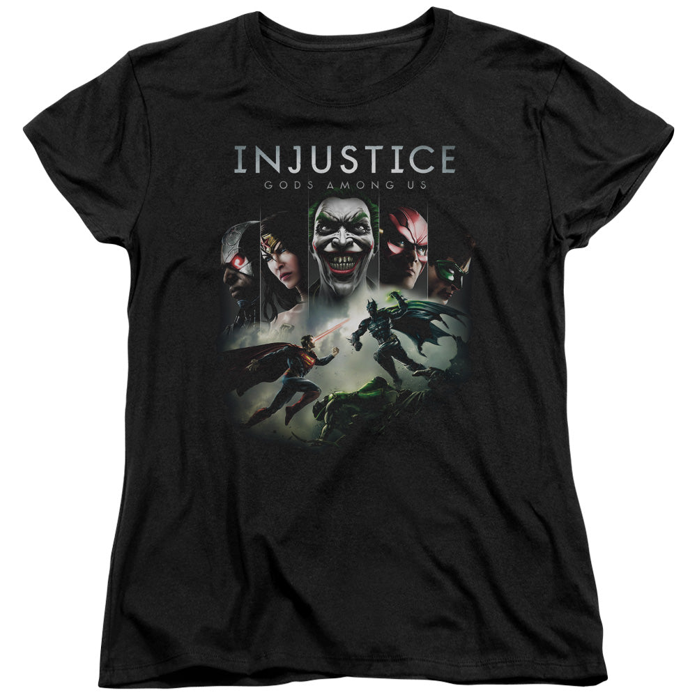 INJUSTICE GODS AMONG US KEY ART - S/S WOMENS TEE - BLACK T-Shirt