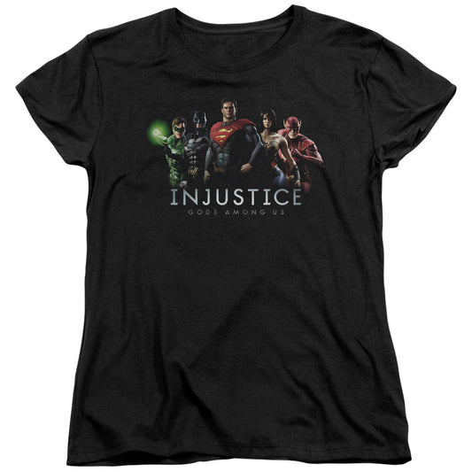 Injustice Gods Among Us - Injustice League - Short Sleeve Womens Tee - Black T-shirt