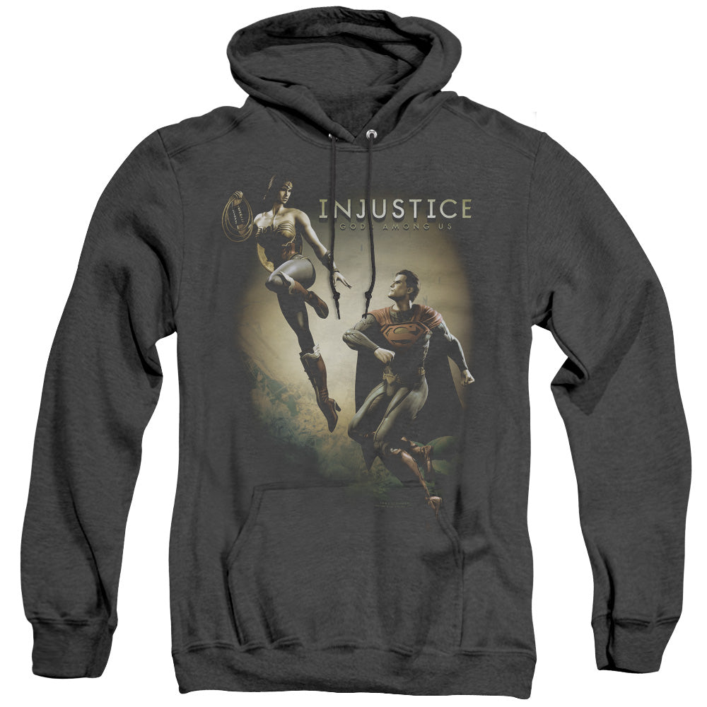 Injustice Gods Among Us - Battle Of The Gods - Adult Heather Hoodie - Black