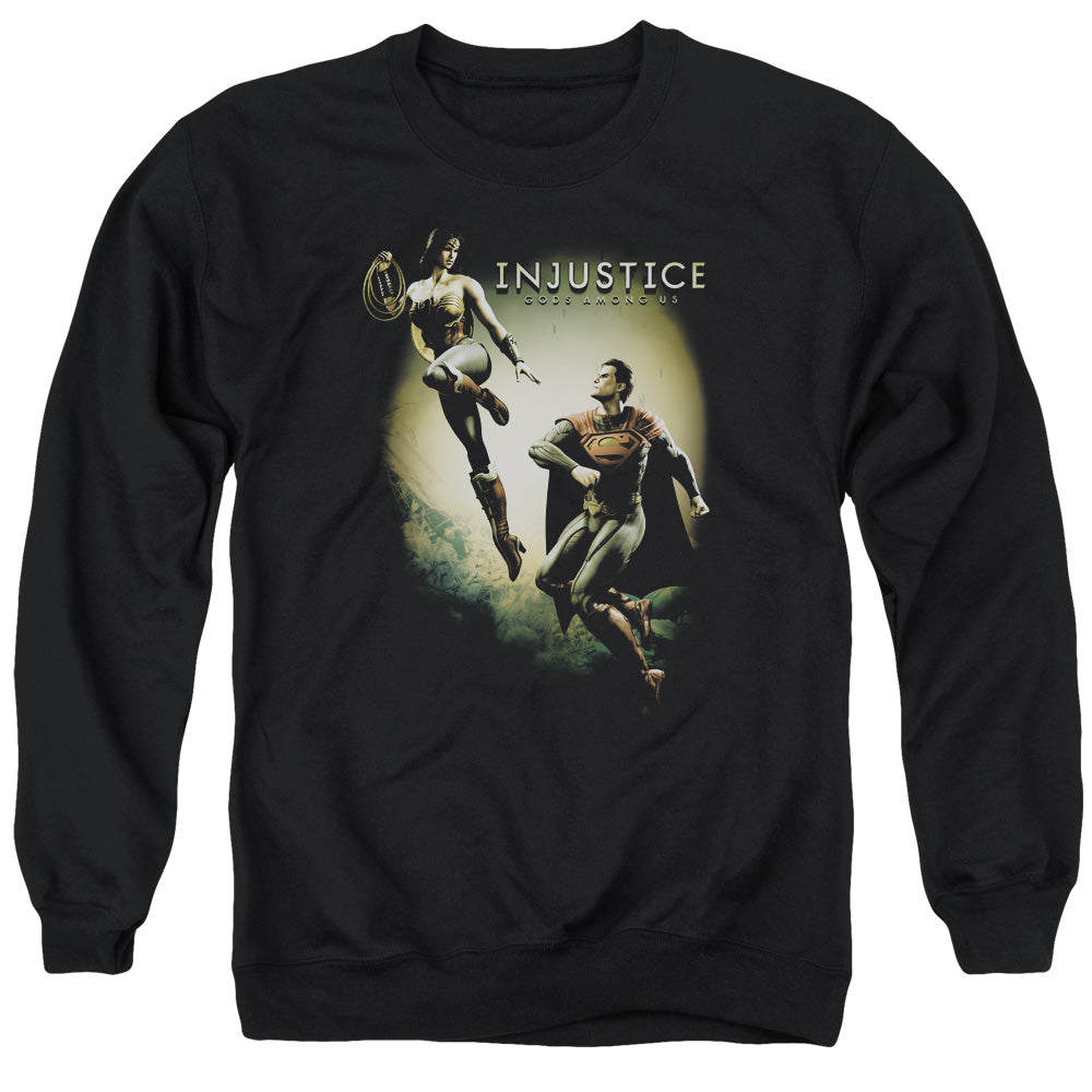 Injustice Gods Among Us - Battle Of The Gods - Adult Crewneck Sweatshirt - Black