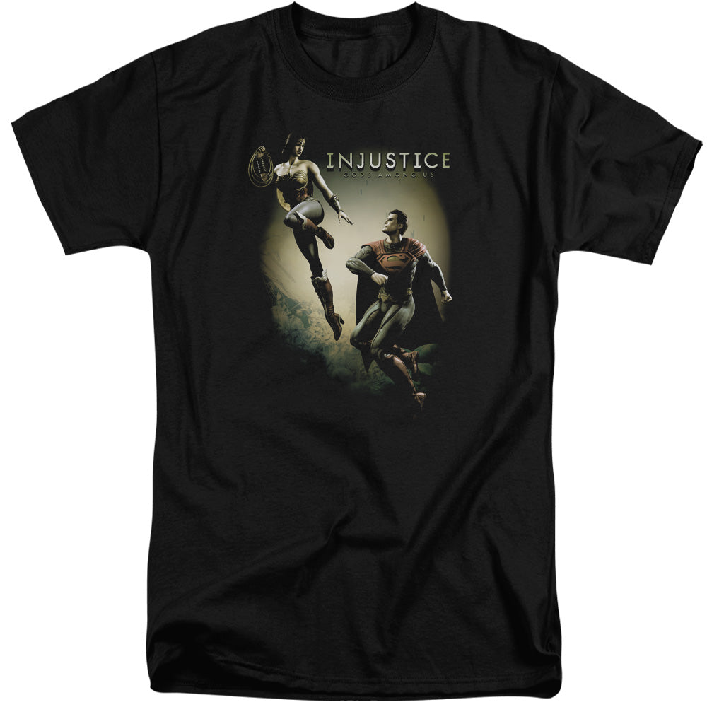 Injustice Gods Among Us - Battle Of The Gods - Short Sleeve Adult Tall - Black T-shirt