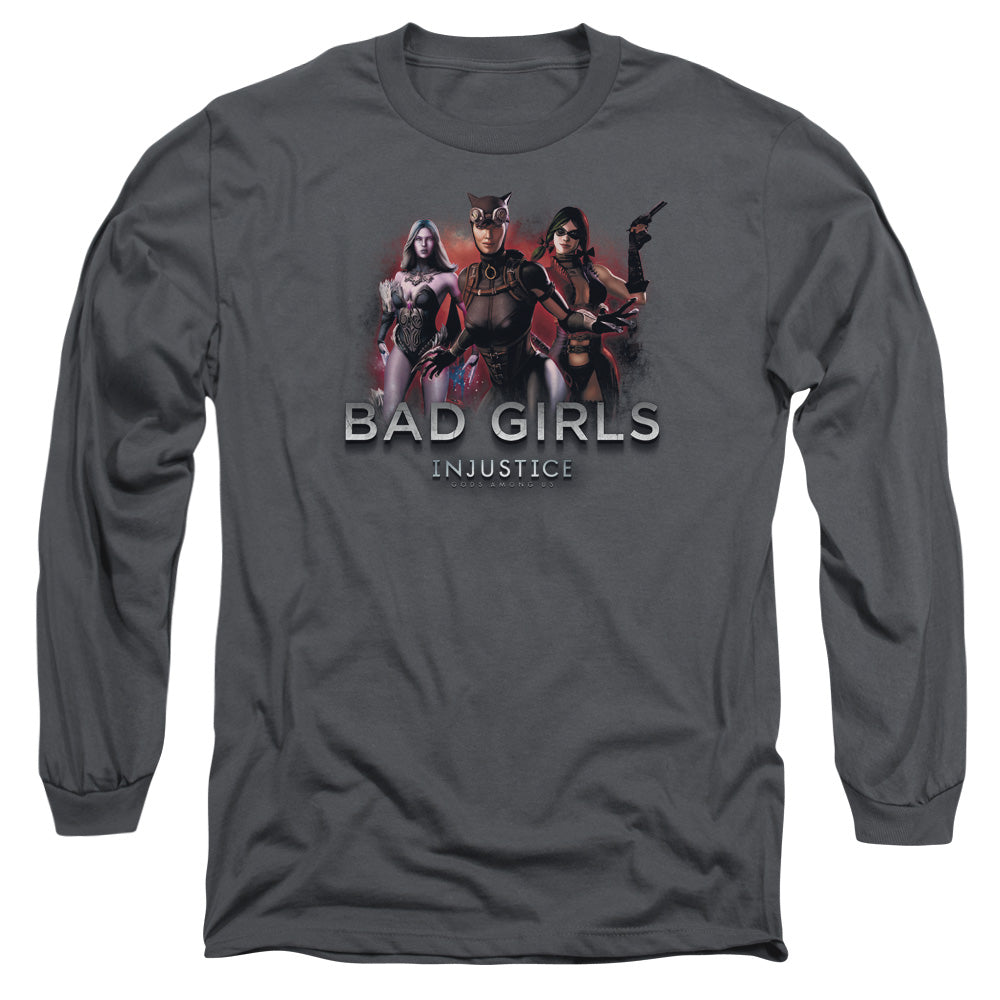 Injustice Gods Among Us - Bad Girls - Long Sleeve Adult 18/1 - Charcoal T-shirt