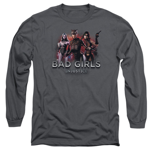 Injustice Gods Among Us - Bad Girls - Long Sleeve Adult 18/1 - Charcoal T-shirt