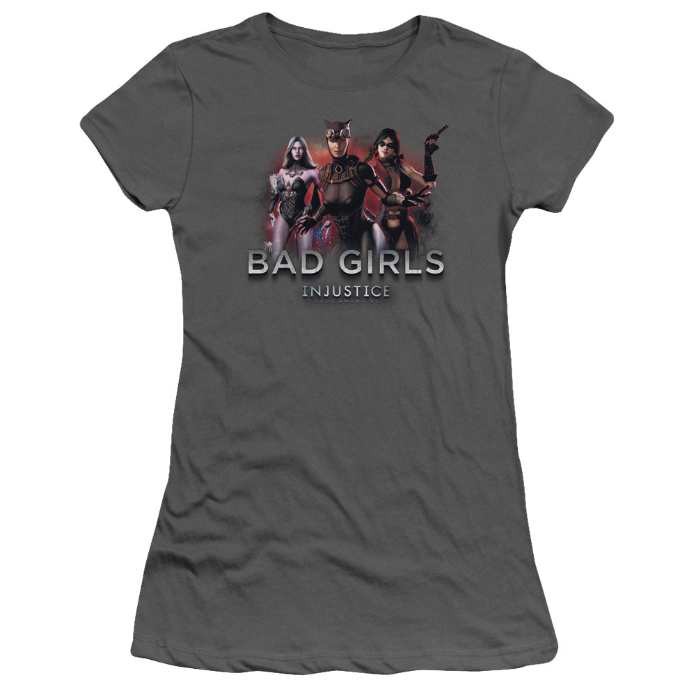 Injustice Gods Among Us - Bad Girls - Short Sleeve Junior Sheer - Charcoal T-shirt