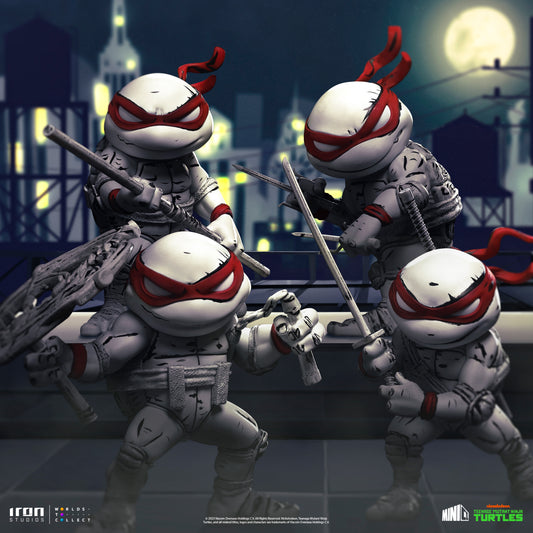 Minico Teenage Mutant Ninja Turtles Red Mask Black & White Figures 4-Pack