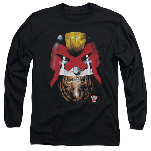 Judge Dredd - Dredds Head - Long Sleeve Adult 18/1 - Black T-shirt