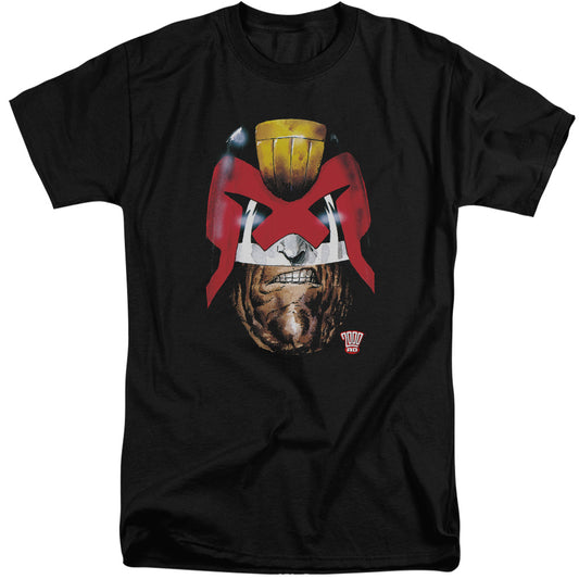 Judge Dredd - Dredds Head - Short Sleeve Adult Tall - Black T-shirt