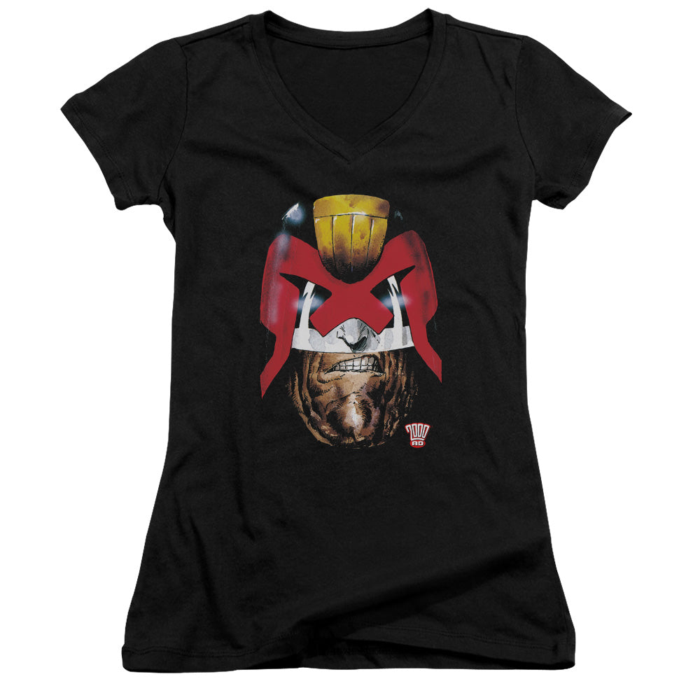 Judge Dredd Dredds Head - Junior V-neck - Black