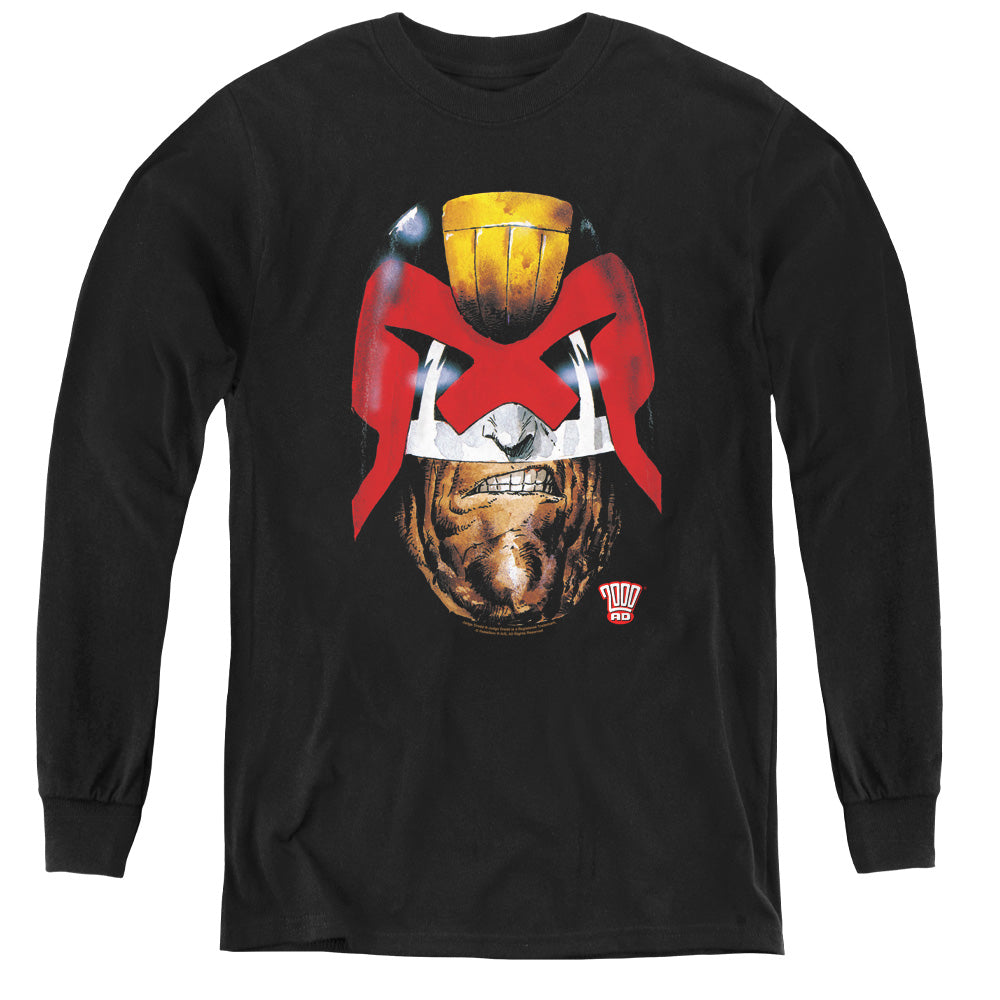Judge Dredd - Dredds Head - Youth Long Sleeve Tee - Black