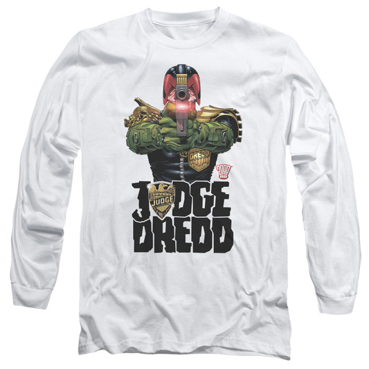 Judge Dredd - In My Sights - Long Sleeve Adult 18/1 - White T-shirt